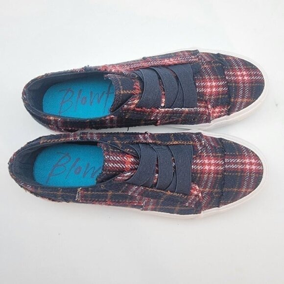BUY ONE GET ONE FREE Blowfish Marley Slip-On Comfort Sneakers Navy Plaid - Picture 5 of 5
